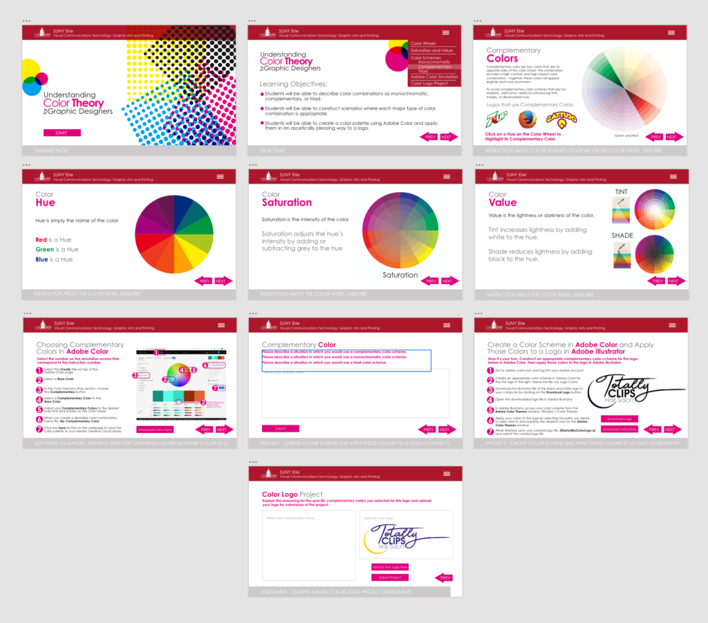 UX layout for color theory